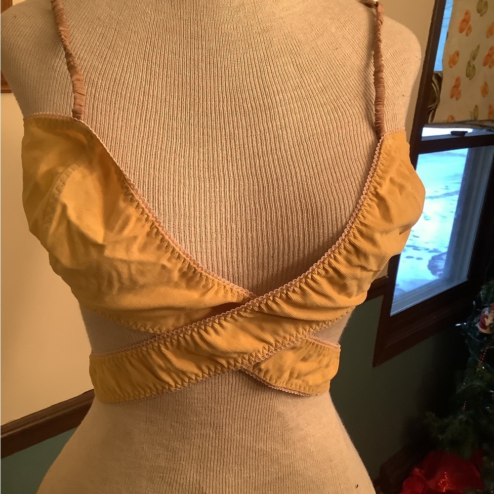 Anna October 100% Cotton Cross Over Design Brassiere Large NWT